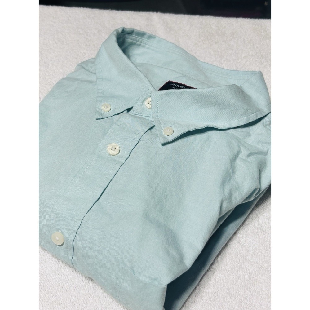 Untuckit Farmsworth Shirt Men's 2XL Mint Green Cotton Vintage Wash Button Down